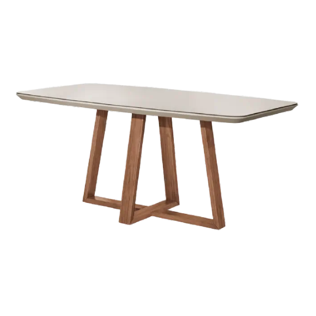 Mesa Bennett 1,60 x 0,90   Off White/Castanho