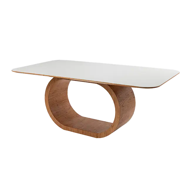 Mesa Laura 1,80 x 1,00  Off White/Castanho