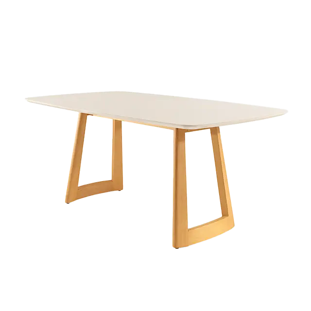 Mesa  Bossa  - Off White/Madeira Maciça