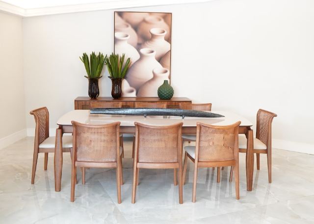 Conjunto Mesa Ravenna 2,20 + 8 Cadeiras Sellenium