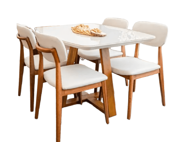 Conjunto Mesa Bennett 1,15 + 4 Cadeiras Millenium