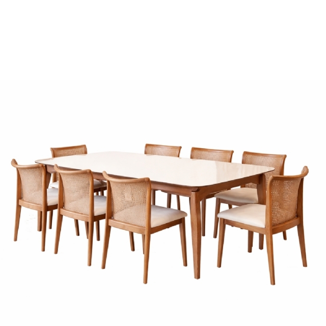 Conjunto Mesa Ravenna 2,20 + 8 Cadeiras Sellenium