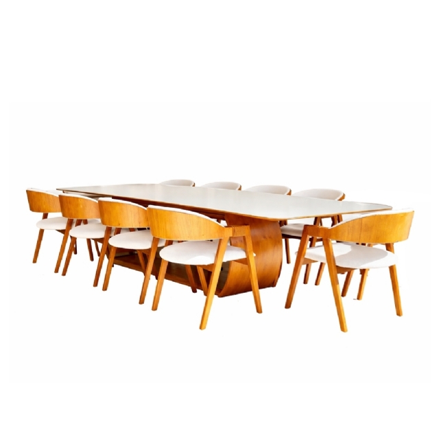 Conjunto Mesa Decora 3,00 + 10 Cadeiras Nicole