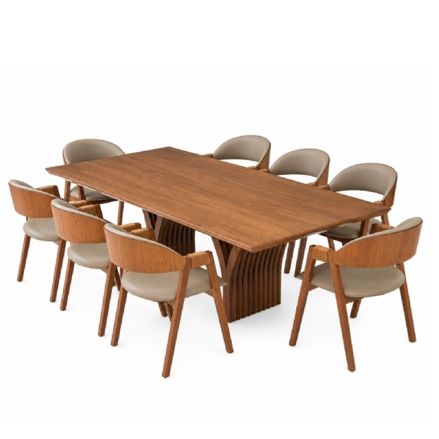 Conjunto Mesa York 2,20m + 8 Cadeiras Aurora Courissimo