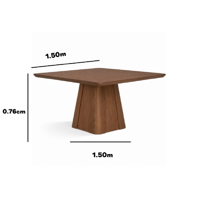 Mesa Eugenia 1,50 x 1,50 - Nogal