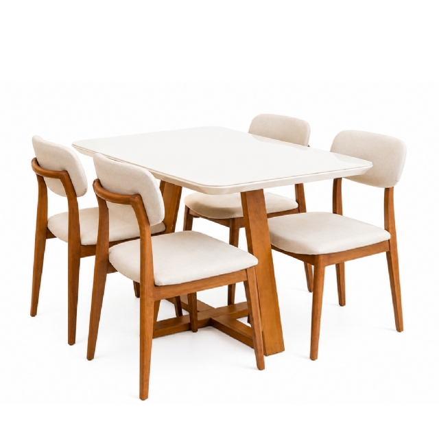 Conjunto Mesa Bennett 1,15 + 4 Cadeiras Millenium